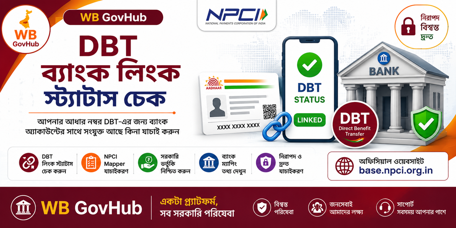 DBT ব্যাংক লিংক স্ট্যাটাস চেক